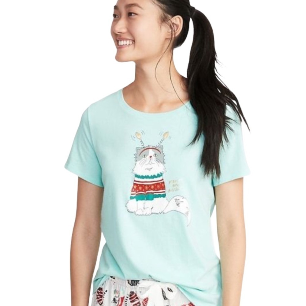 Old Navy Meowy & Bright cat crew everywear tee s